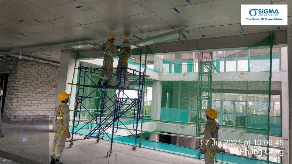 Installation of M&E progress at Chadwick International School - Ecopark project